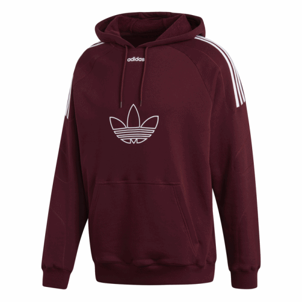 Maroon trefoil hoodie top