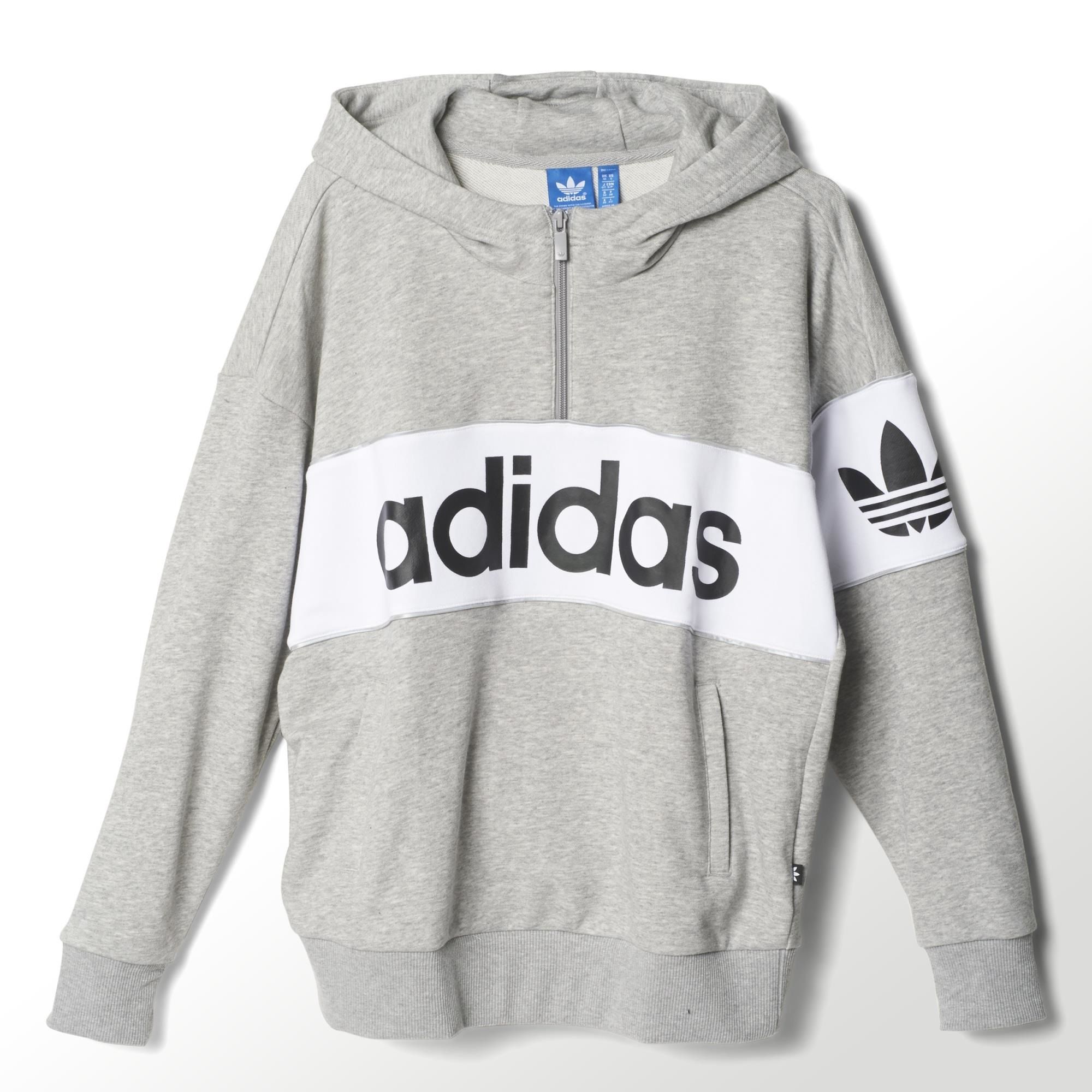 sudadera adidas gris y negra