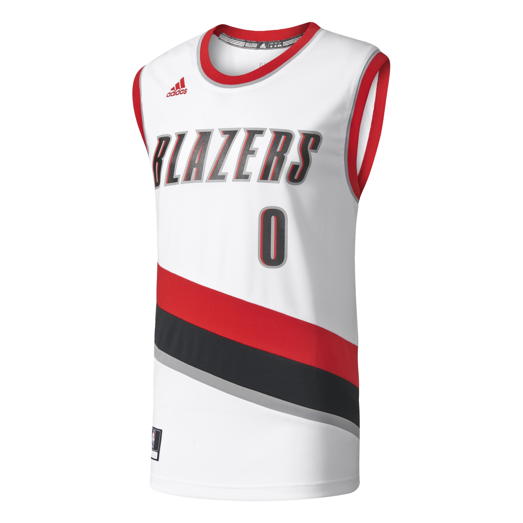 Adidas Camiseta Réplica Damian Lillard Blazers (white/black/red)