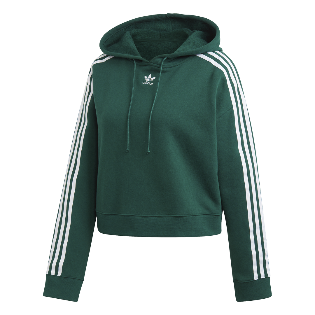adidas originals green cropped hoodie