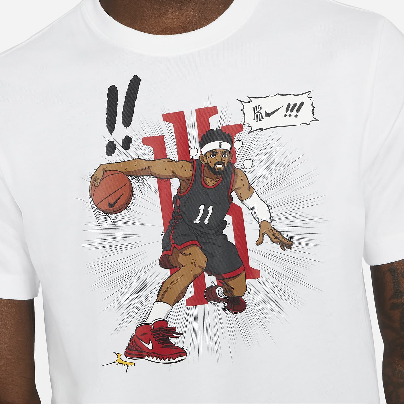 Kyrie Manga Logo Men's Basketball T-Shirt White