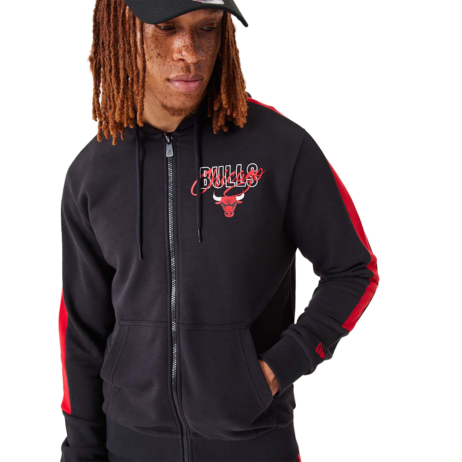 New Era NBA Chicago Bulls NBA Script Logo FZ Hoodie