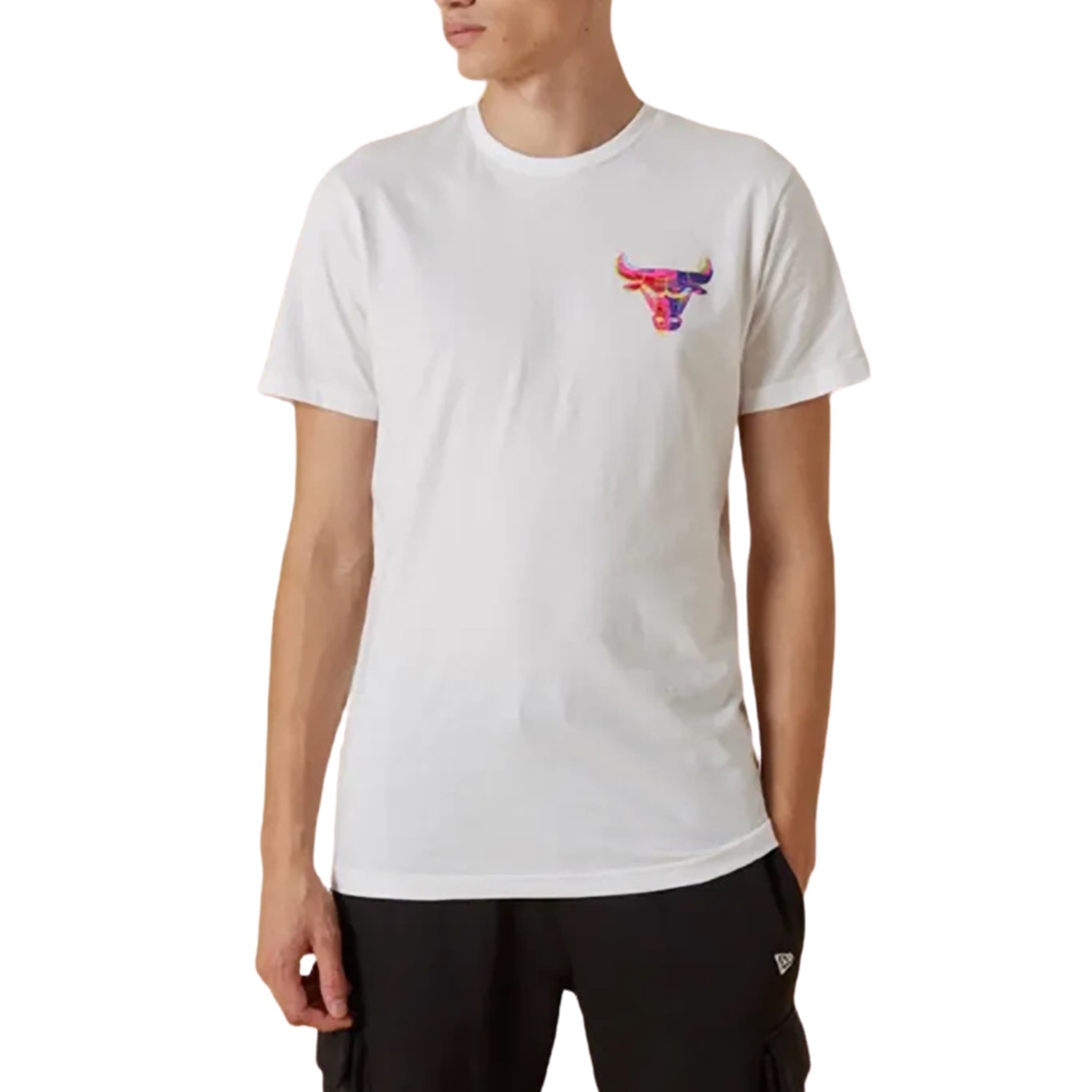 white and neon shirt