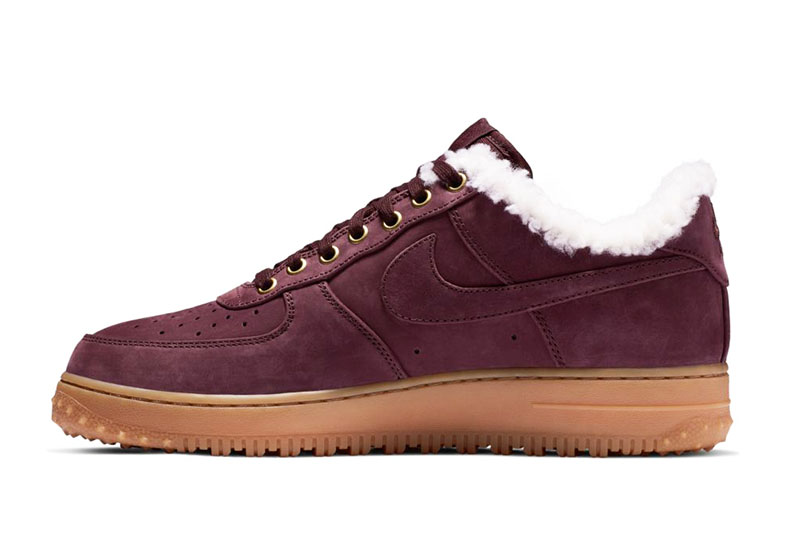 grey and burgundy air force ones