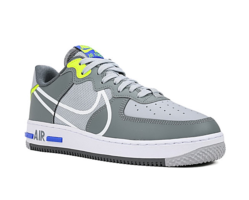 grey nike air force 1 react