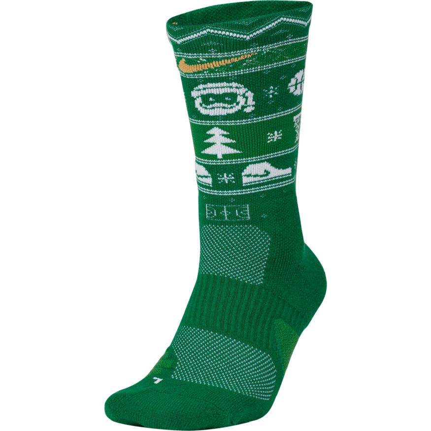 white and green nike elite socks